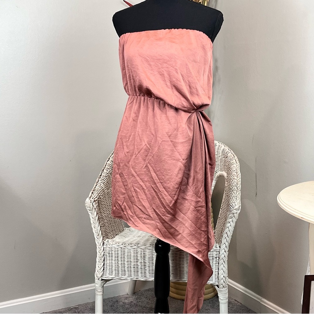 Express Strapless Asymmetrical Mini Dress